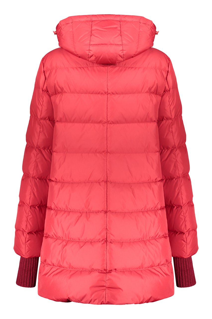 Herno Hooded full-zip down jacket Rood