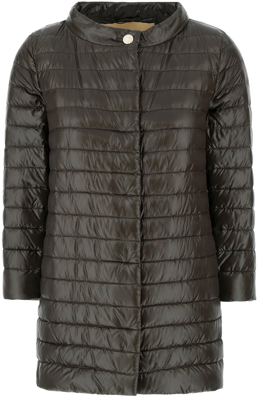 Herno Herno Dark brown nylon down jacket Bruin