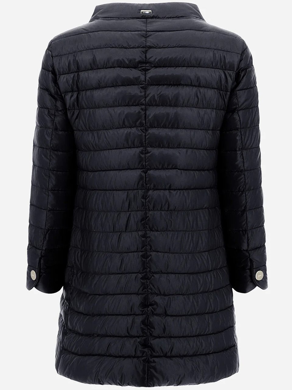 Herno Black Piumino Lightweight Quilted Flared Jacket Zwart
