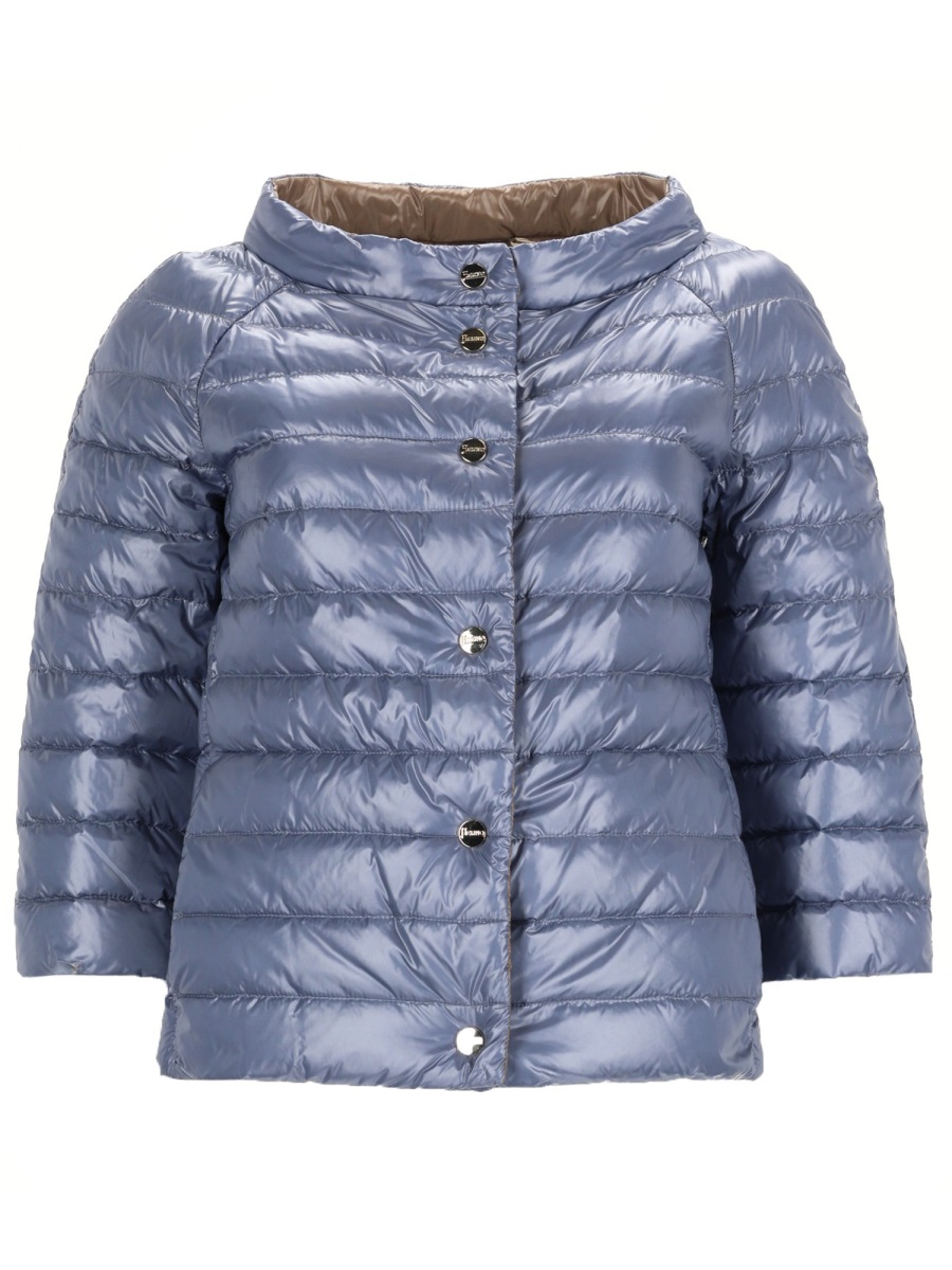 Herno Reversible Boxy Horizontal Quilted Coat Blauw