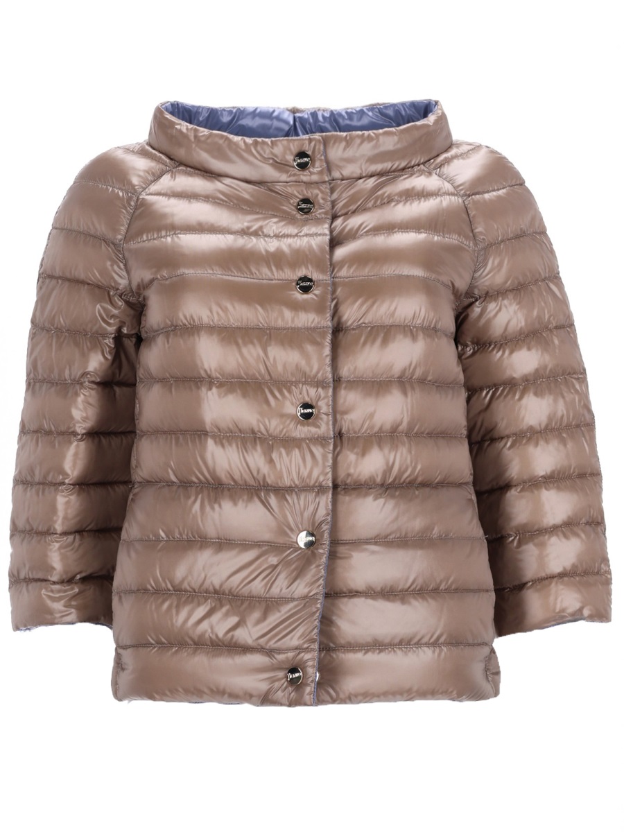 Herno Reversible Boxy Horizontal Quilted Coat Blauw