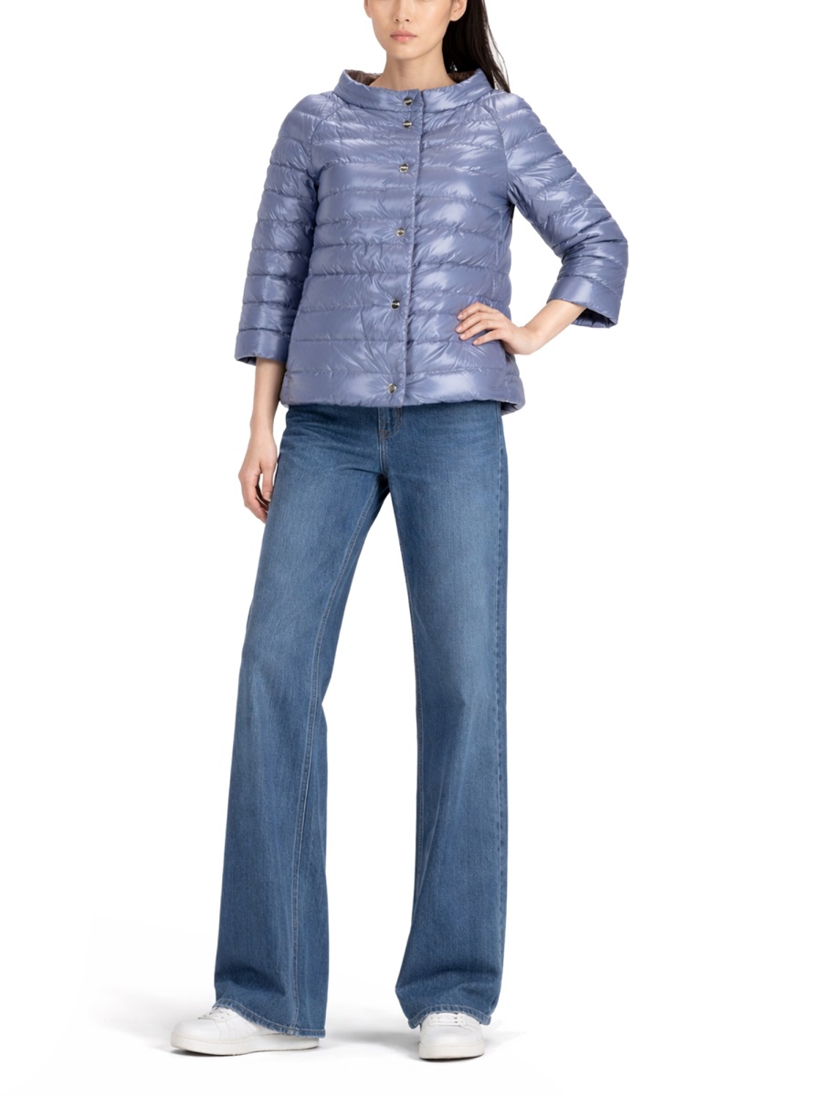 Herno Reversible Boxy Horizontal Quilted Coat Blauw