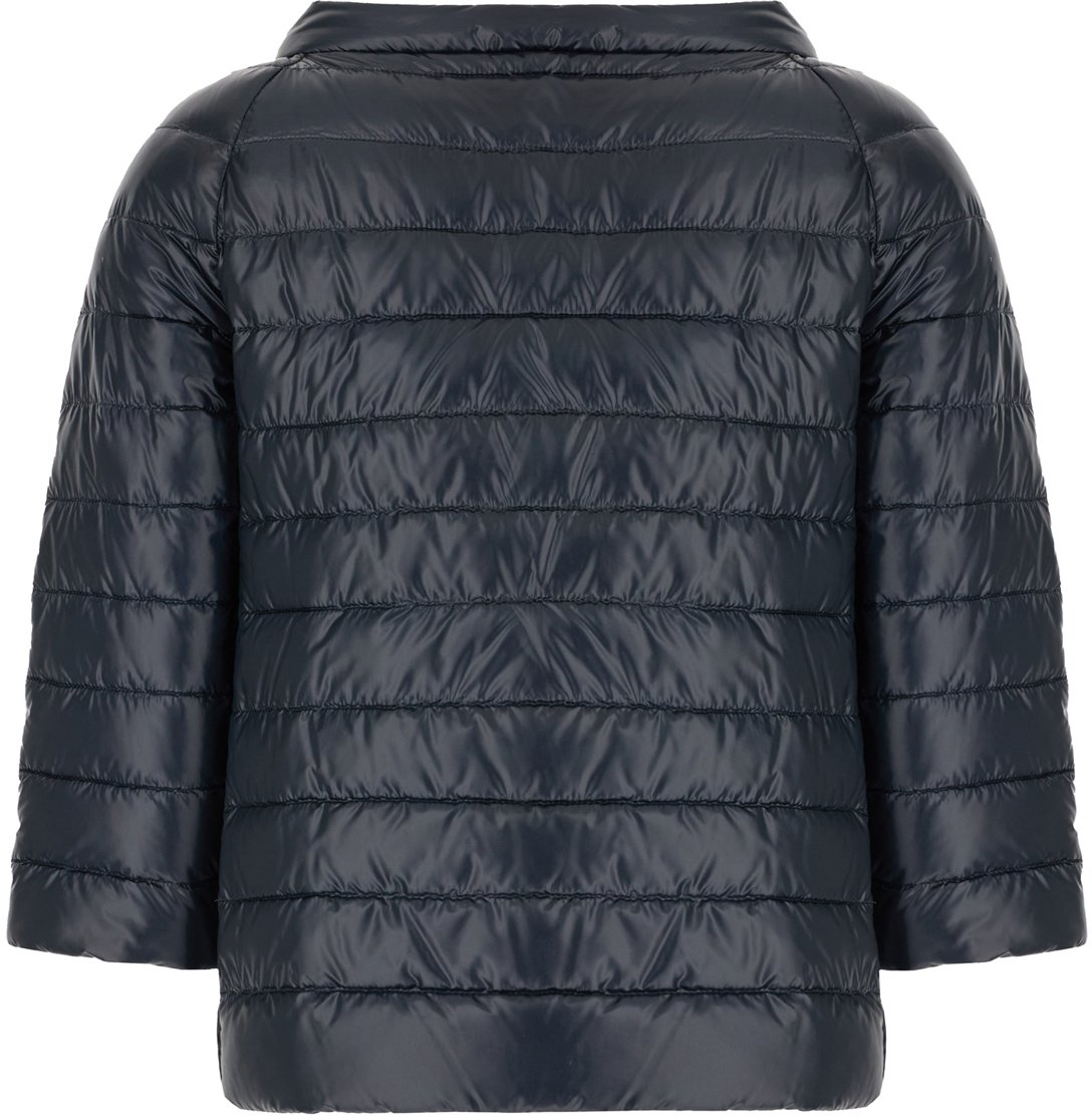 Herno Herno Navy blue nylon down reversible jacket Blauw