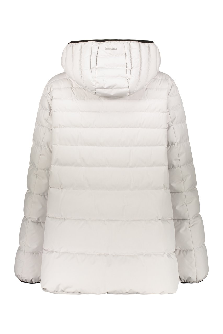 Herno Hooded full-zip down jacket Neutraal