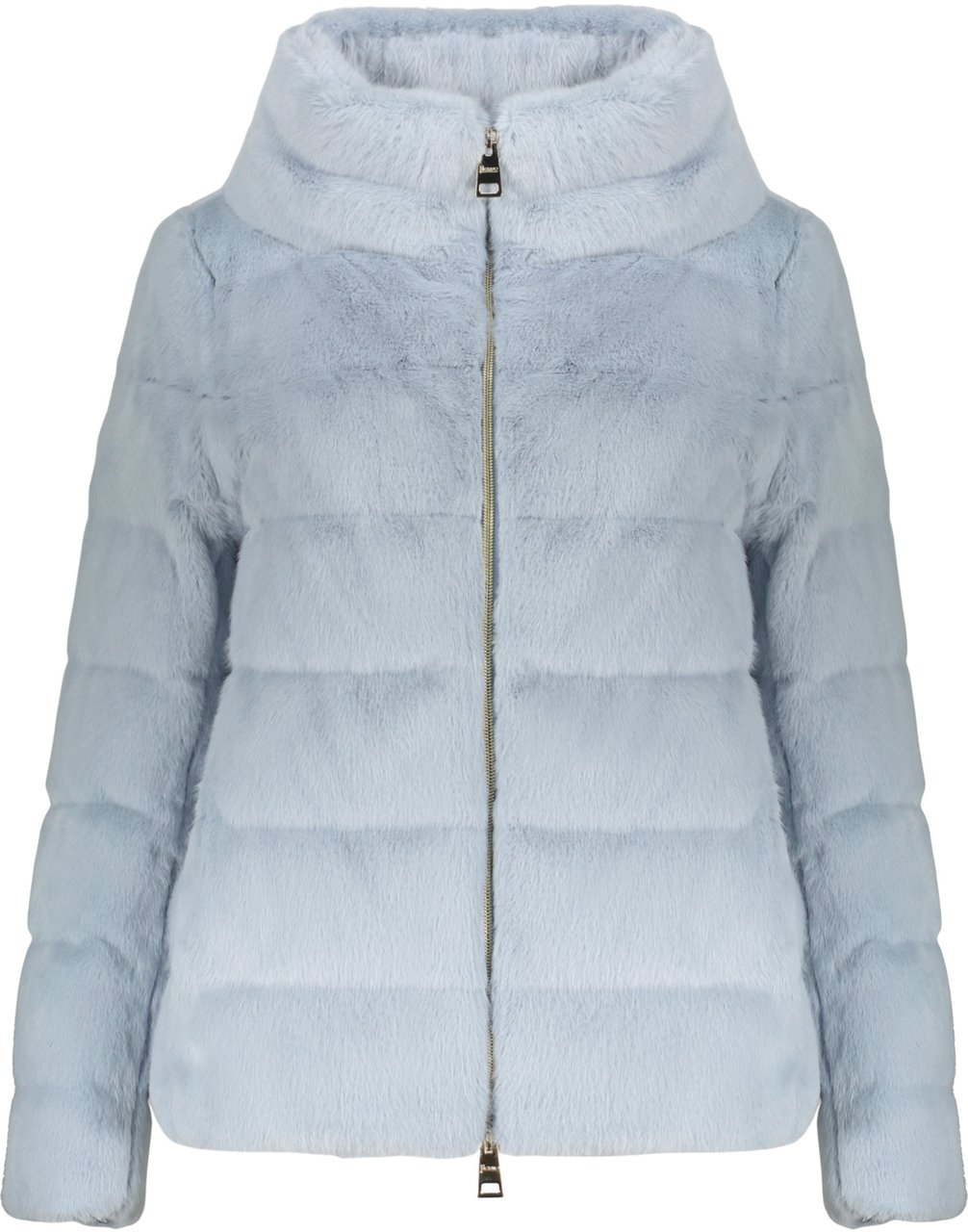 Herno Blue down jacket in elegant faux fur Blauw