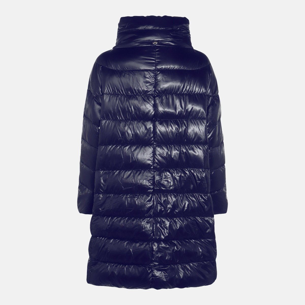 Herno Quilted Puffer Coat With Structured Collar And Glossy Finish Zwart