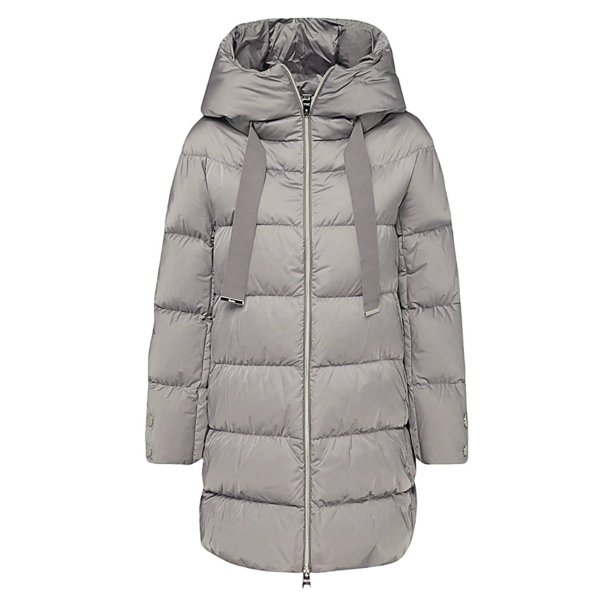 Herno Padded Grey Down Coat with Structured Hood Grijs