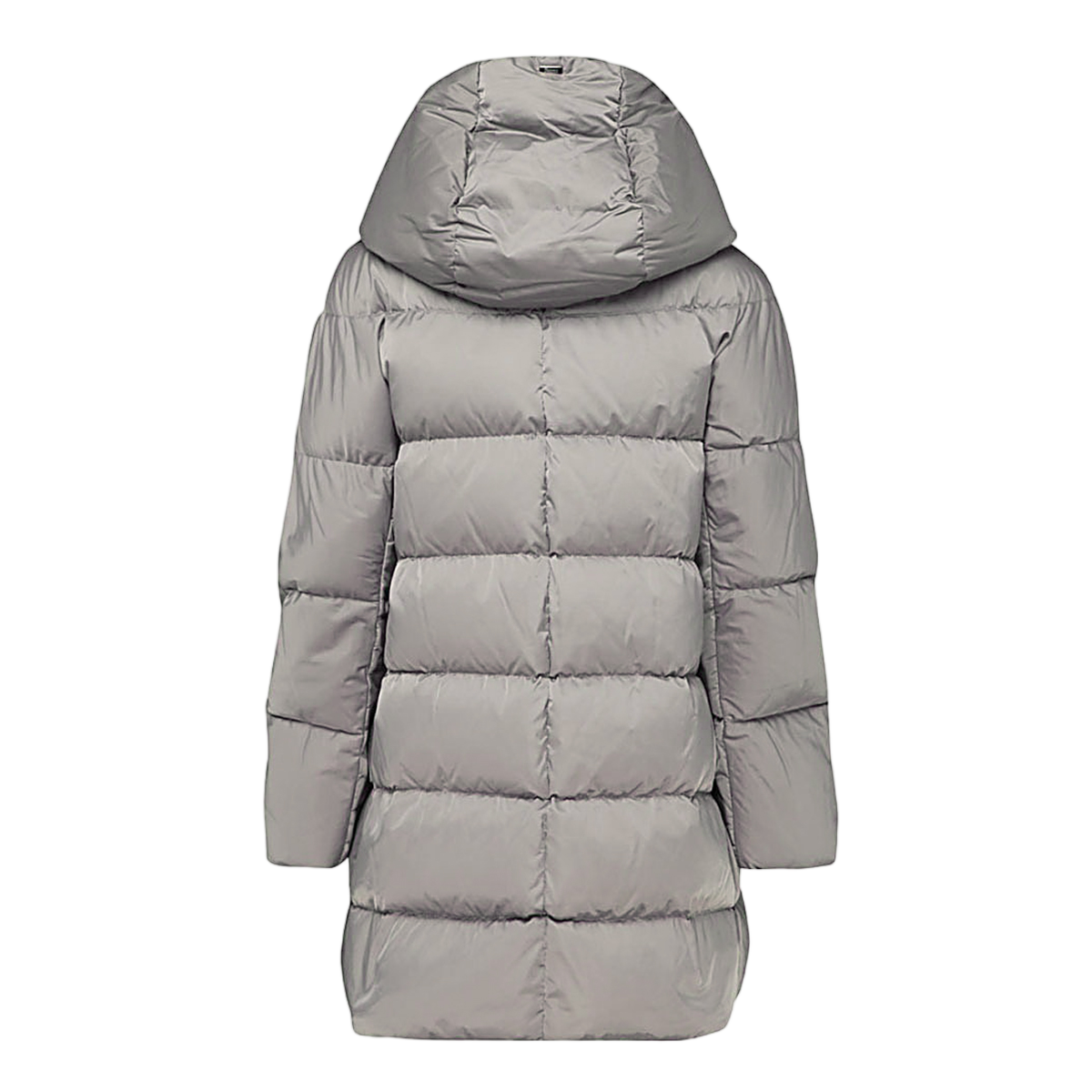 Herno Padded Grey Down Coat with Structured Hood Grijs