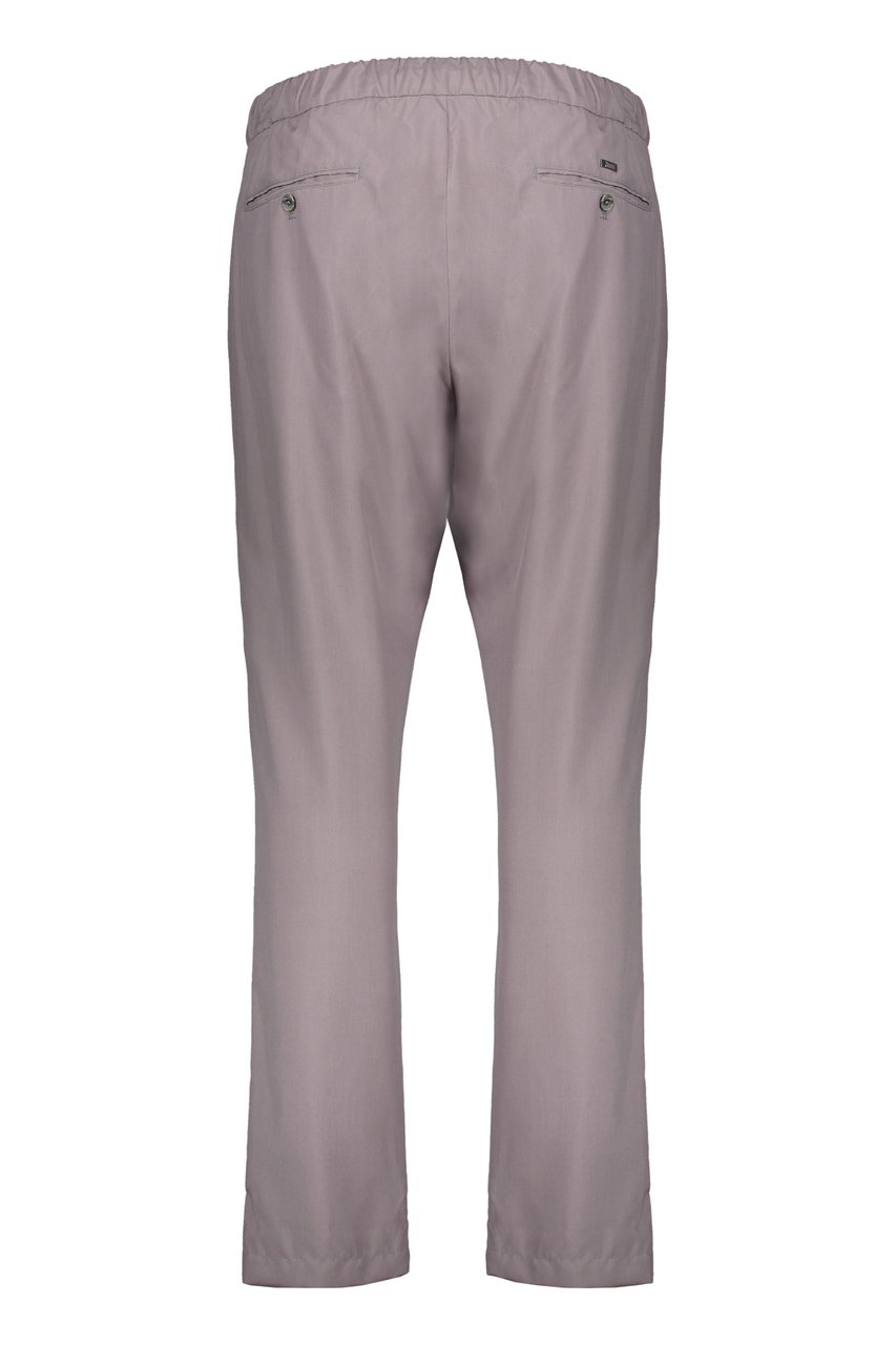 Herno Elegant flared trousers with adjustable belt Grijs
