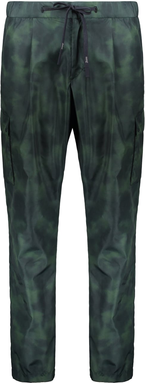 Herno Slim fit pants with original dark pattern Groen