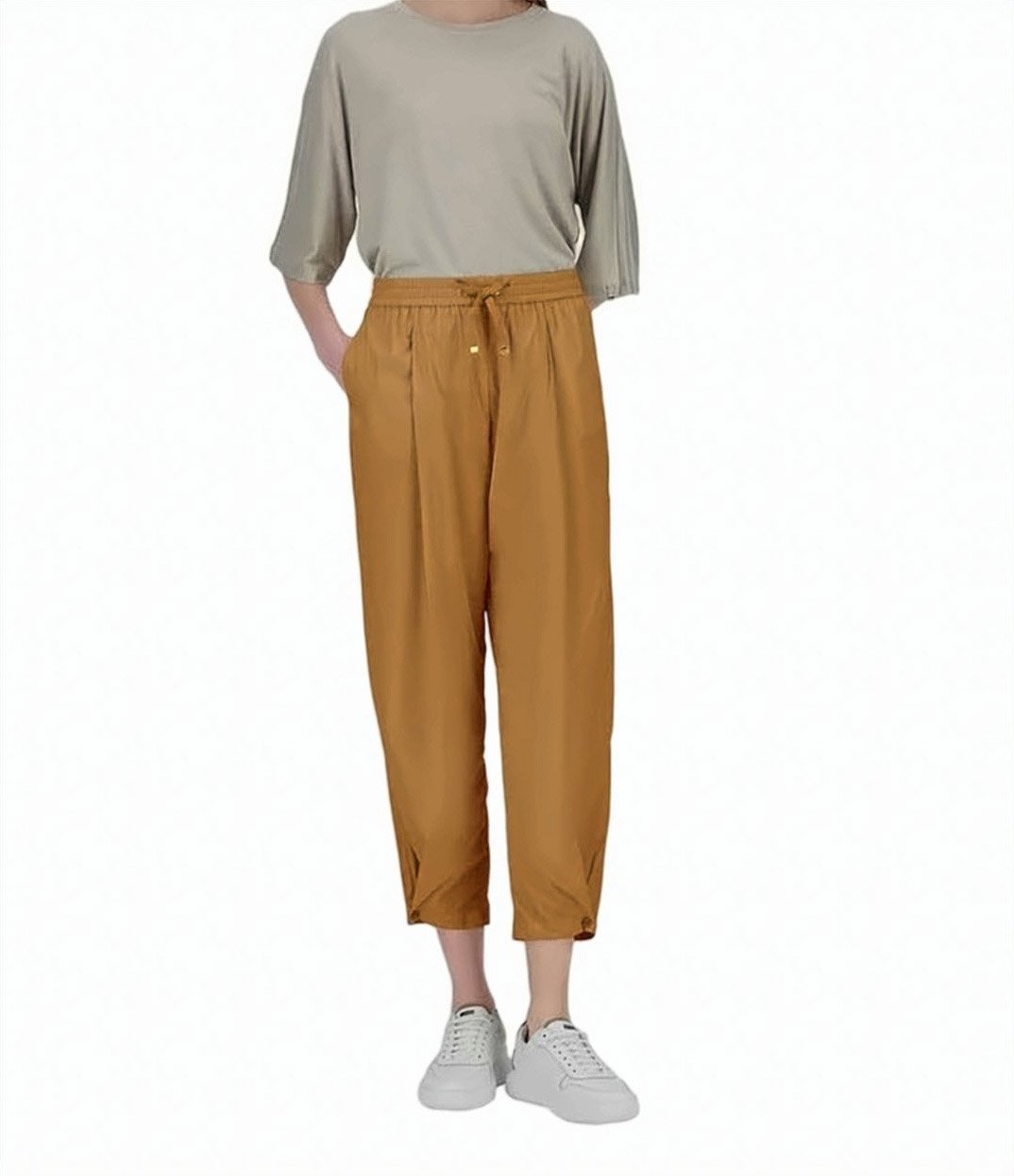 Herno Light Stretch Nylon Wide Leg Trousers Bruin