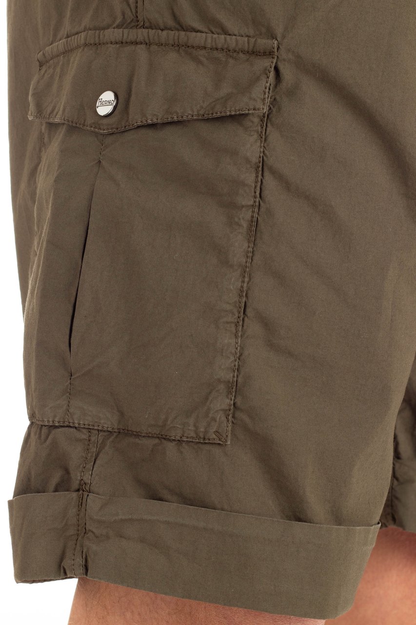 Herno Cotton Poplin Cargo Shorts Bruin