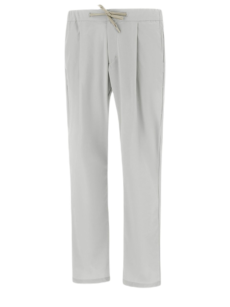 Herno Classic Cut Grey Stretch Nylon Trousers With Elastic Waistband Wit