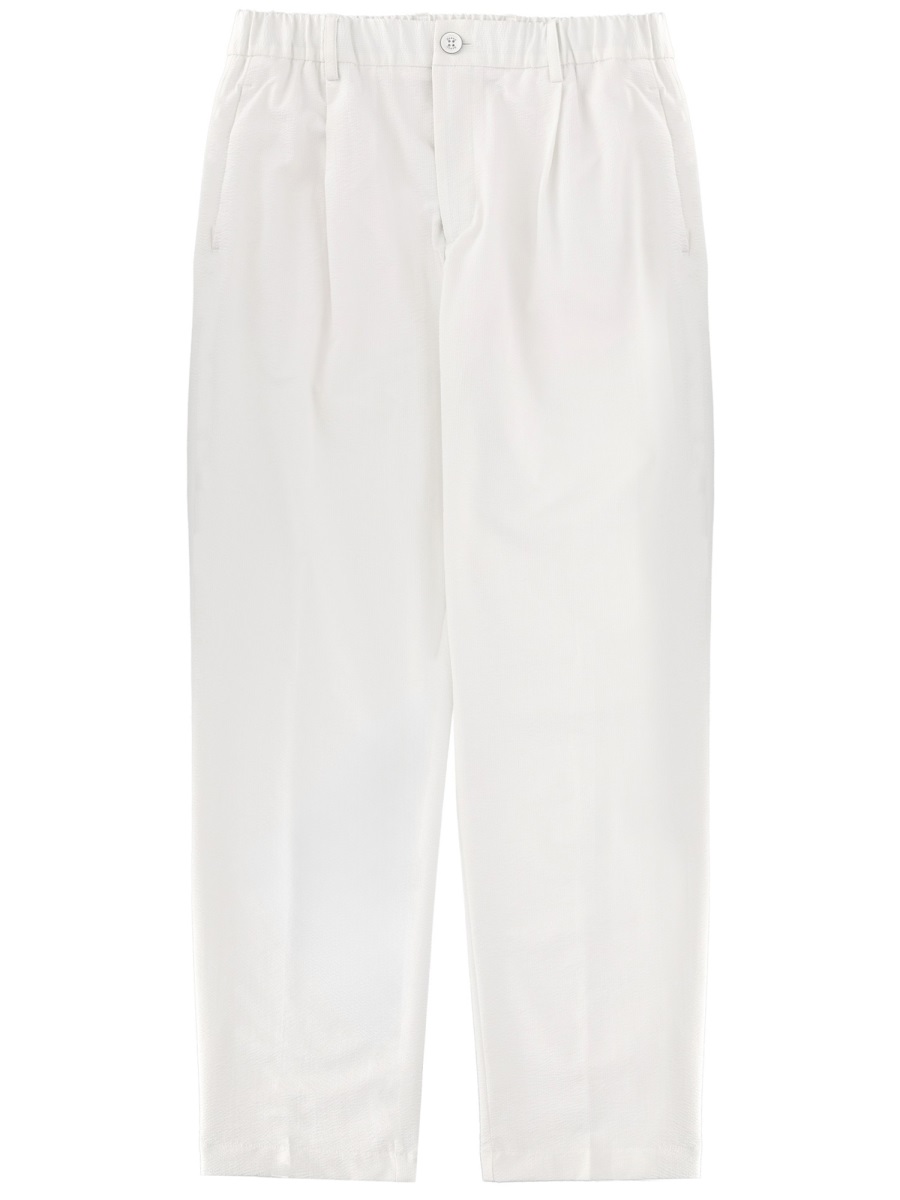 Herno Minimalist Tailored Polyester Straight-Leg Pants Wit