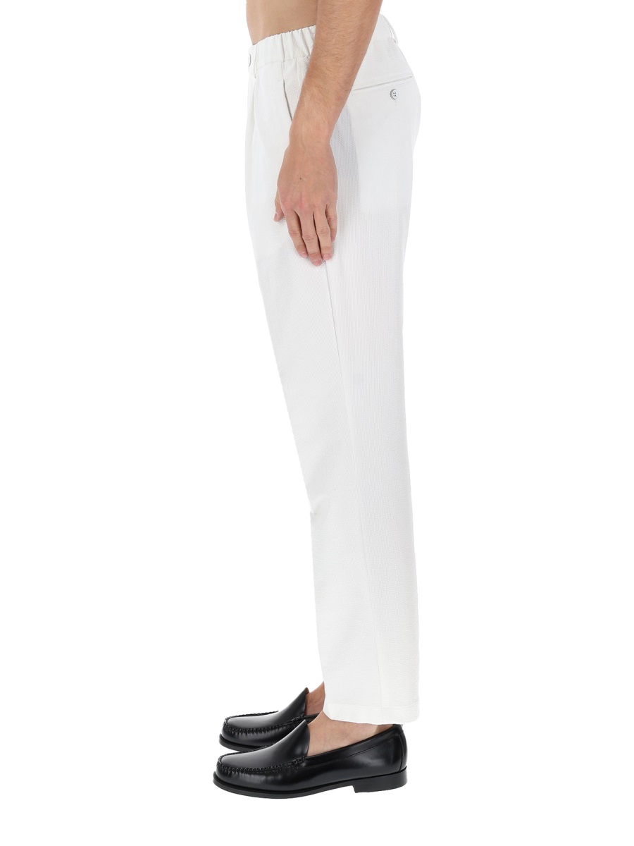 Herno Minimalist Tailored Polyester Straight-Leg Pants Wit