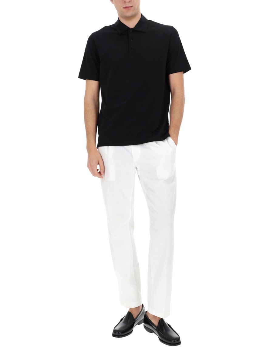 Herno Minimalist Tailored Polyester Straight-Leg Pants Wit