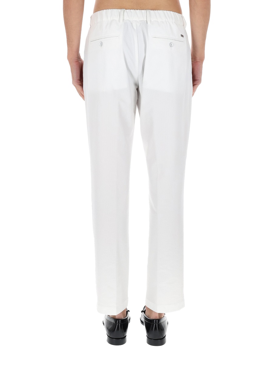 Herno Minimalist Tailored Polyester Straight-Leg Pants Wit