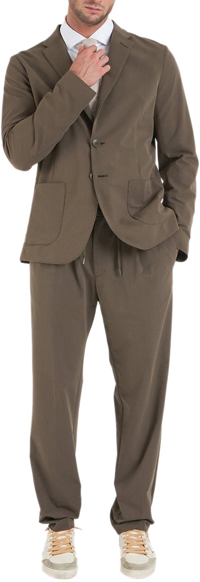 Herno Seersucker pants Groen