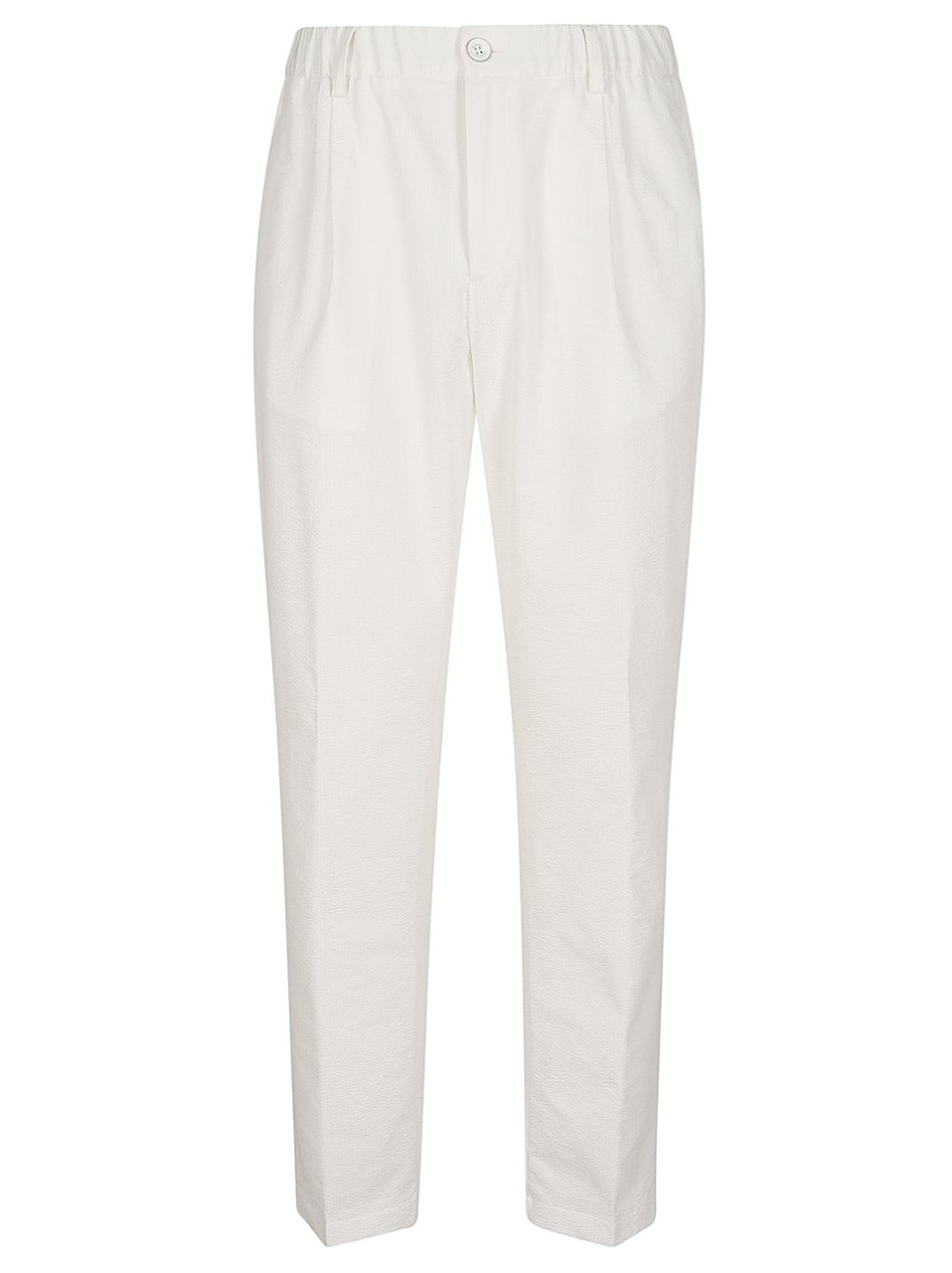 Herno Technical Seersucker Chino Trousers With Relaxed Fit Wit