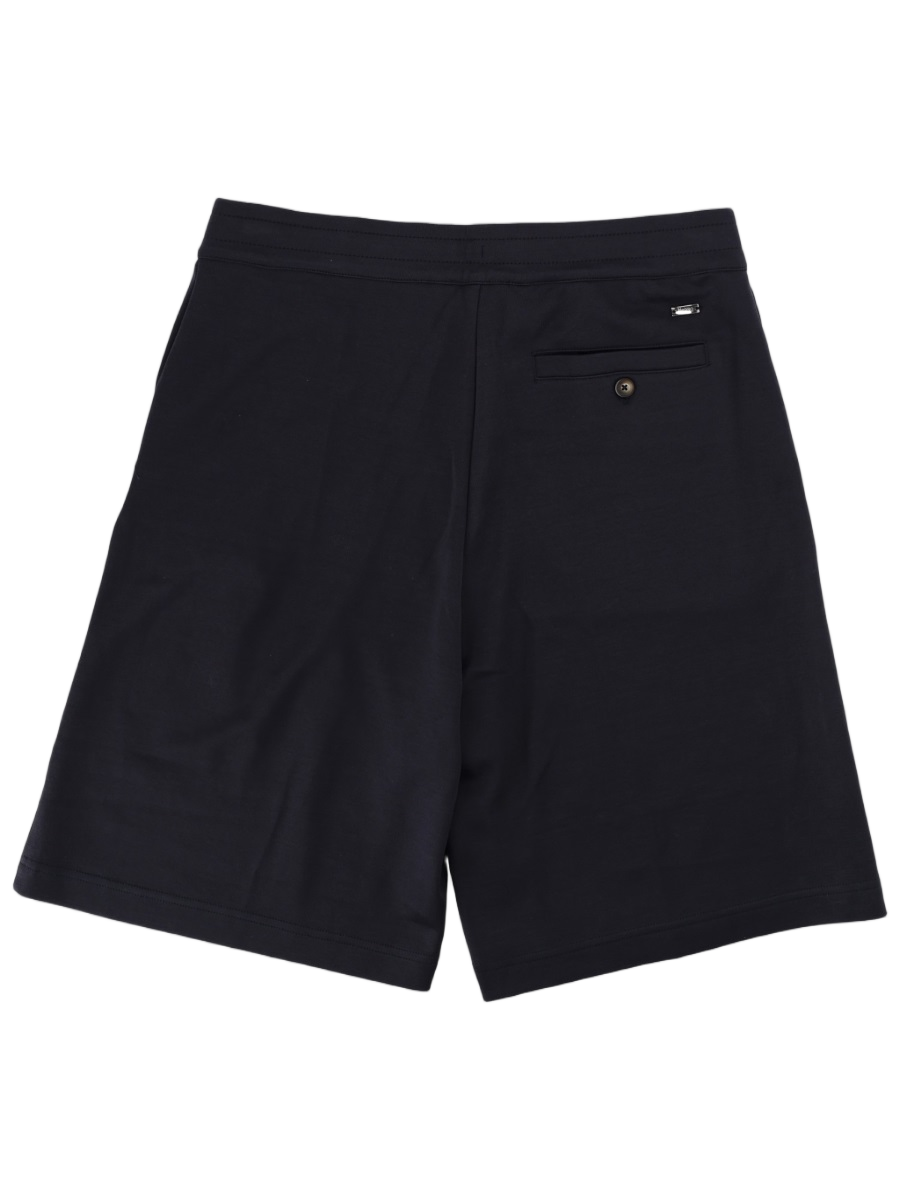 Herno Structured Straight Cut Cotton Shorts Zwart