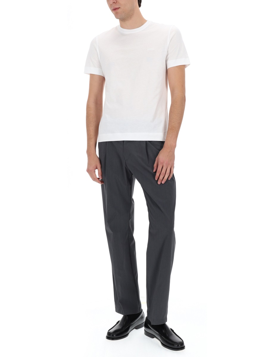 Herno Neutral Tailored Straight-Leg Wool-Blend Pants Grijs