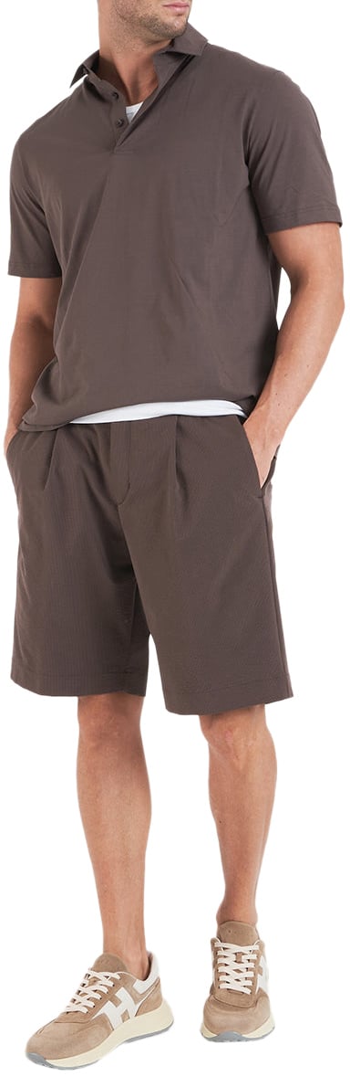 Herno Seersucker bermuda Bruin