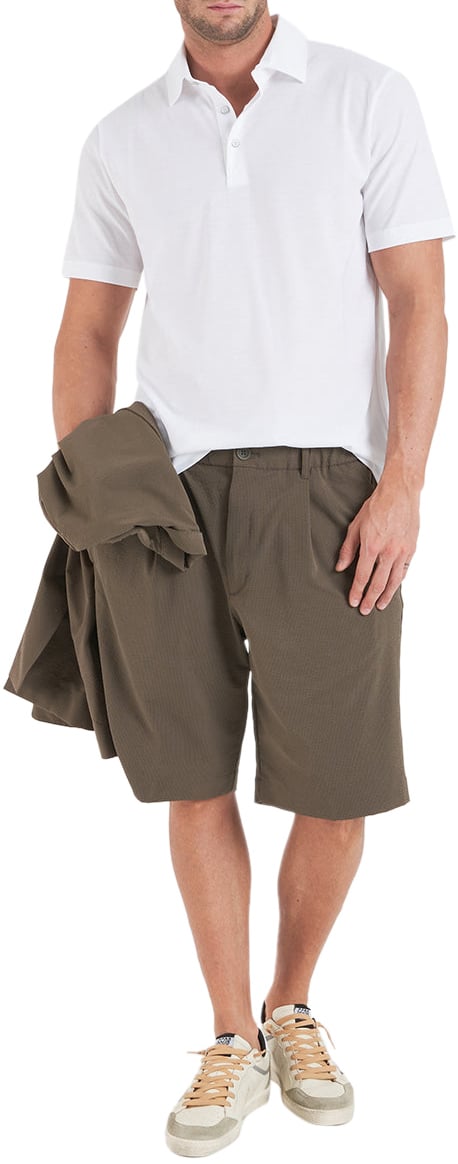 Herno Seersucker bermuda Groen