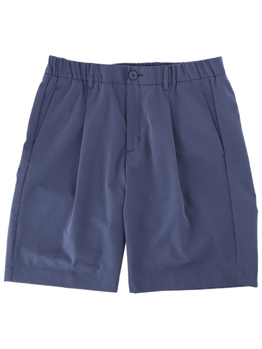 Herno Textured Elastic Waistband Tailored Shorts Grijs