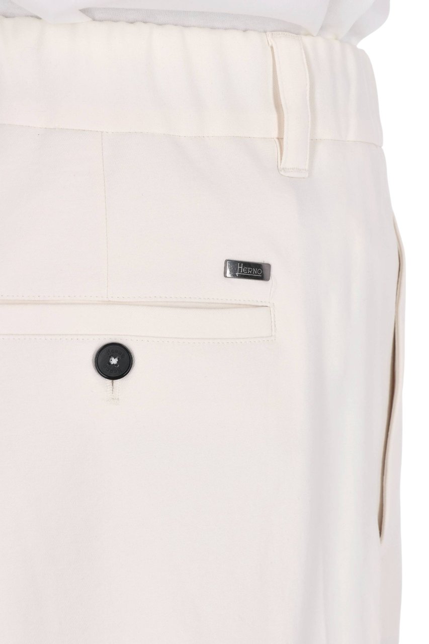 Herno White Elasticated Waist Technical Pants Wit