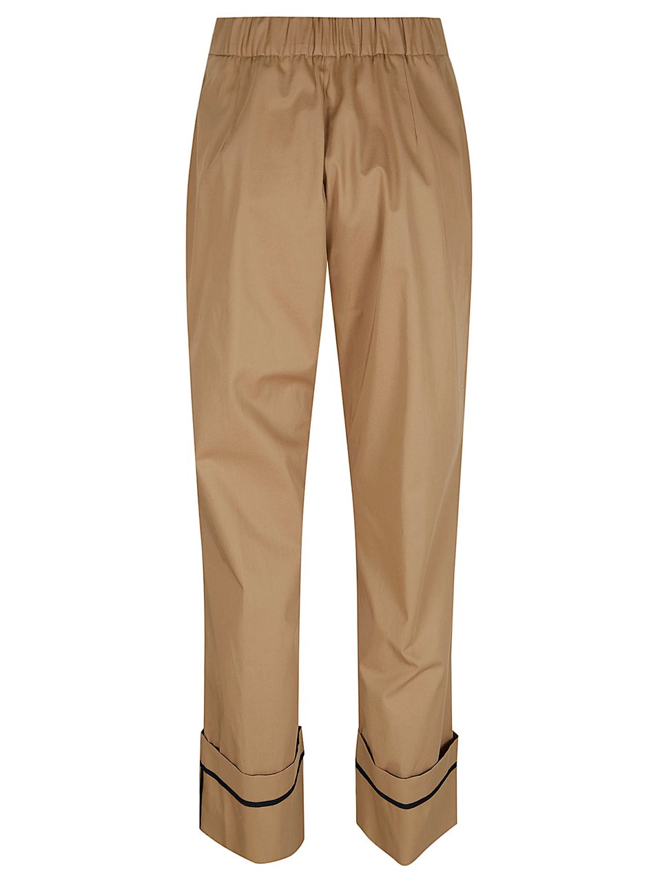 Herno Relaxed Fit Brown Trousers with Concealed Zip Bruin