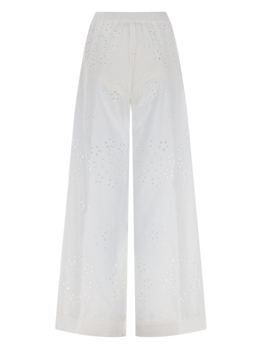 Herno Sangallo Eyelet Embroidery Wide-Leg Pants Wit