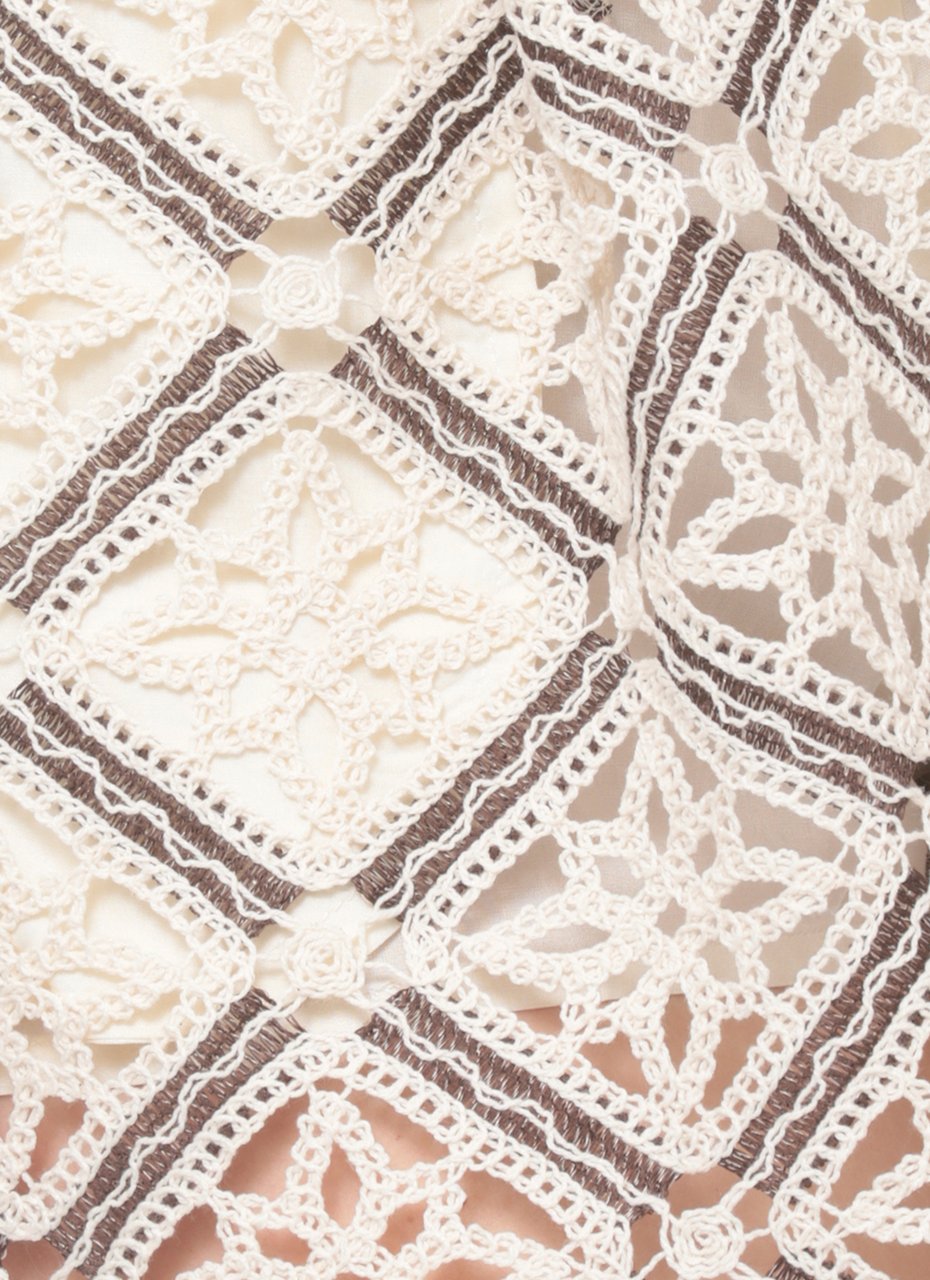Herno Ivory Lace Cotton Shorts Neutraal