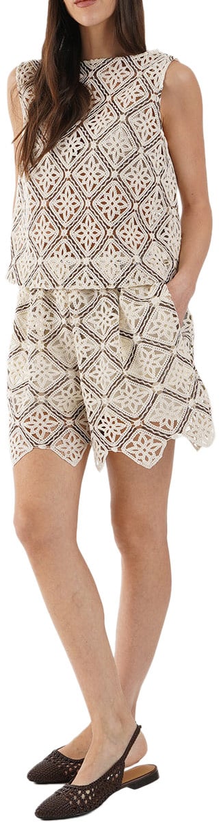 Herno Crochet shorts Beige
