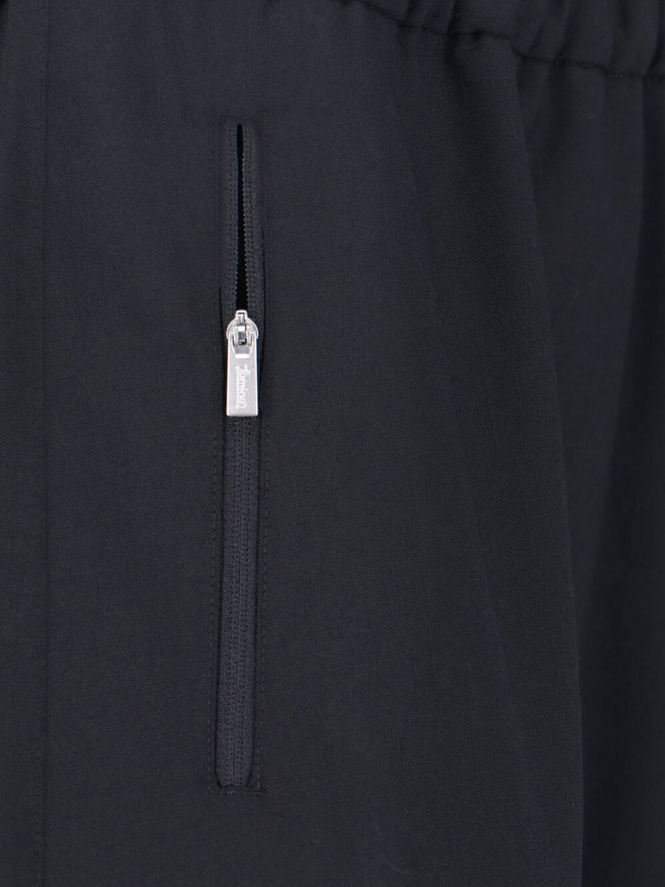 Herno Black Wide-Leg Wool Blend Laminar Trousers Zwart