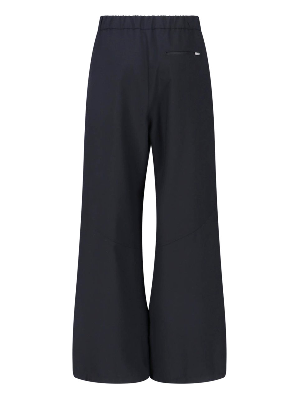Herno Black Wide-Leg Wool Blend Laminar Trousers Zwart