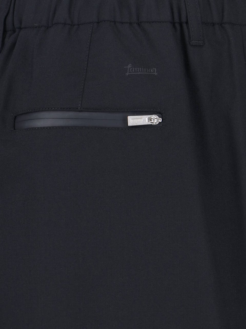 Herno Black Wool-Blend Elastic Waistband Shorts Zwart