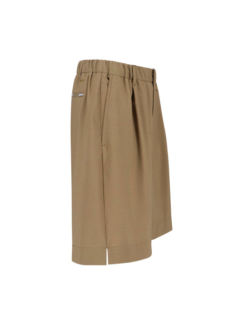 Herno Wool Blend Shorts – Beige Groen