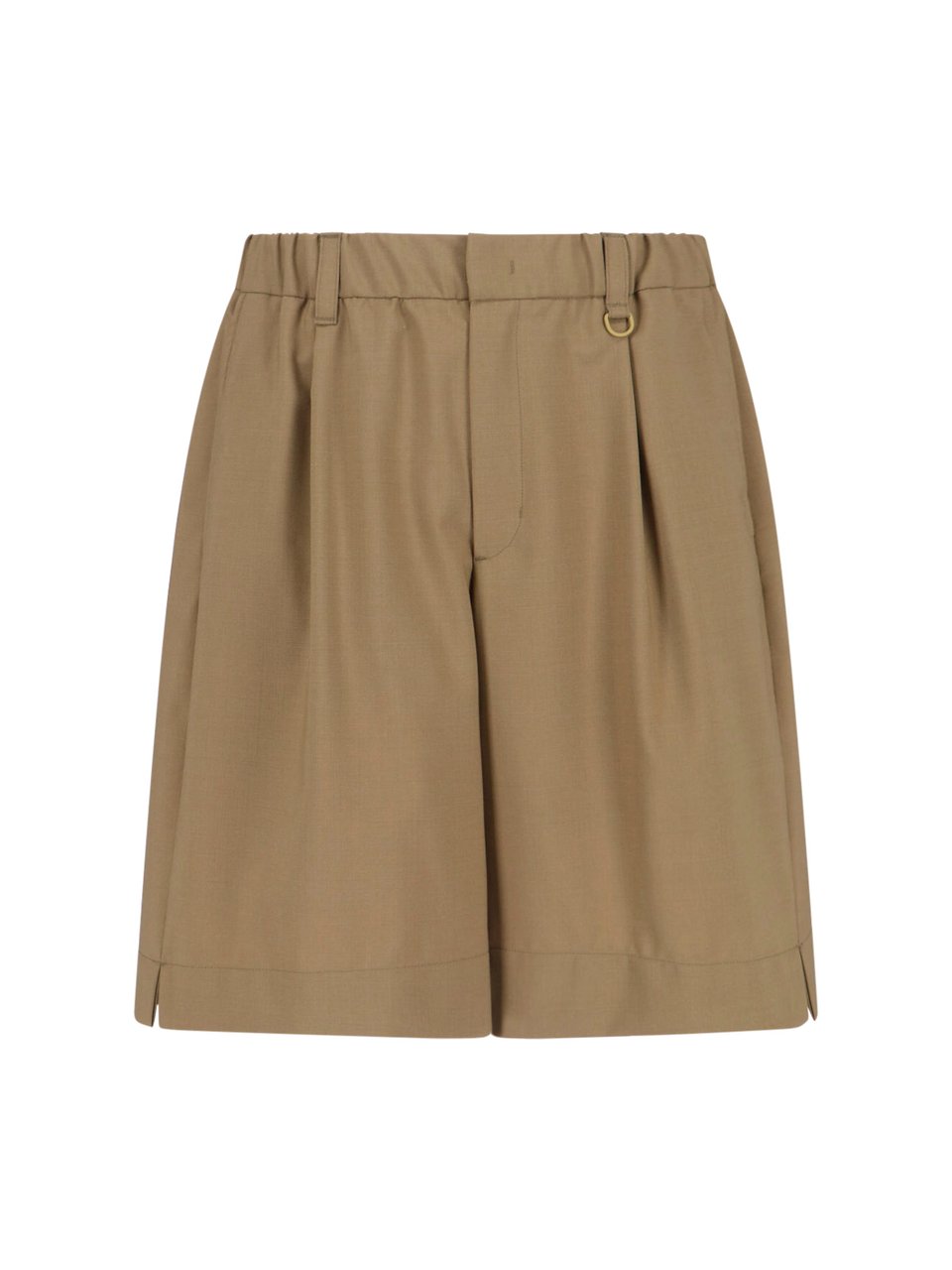 Herno Wool Blend Shorts – Beige Groen