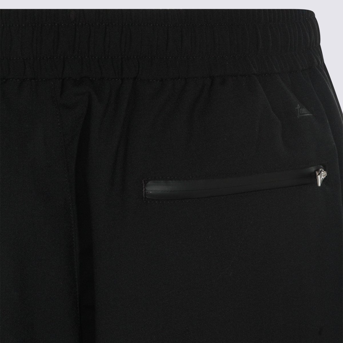 Herno Straight-Leg Trousers With Elastic Waistband And Zippered Pockets Zwart