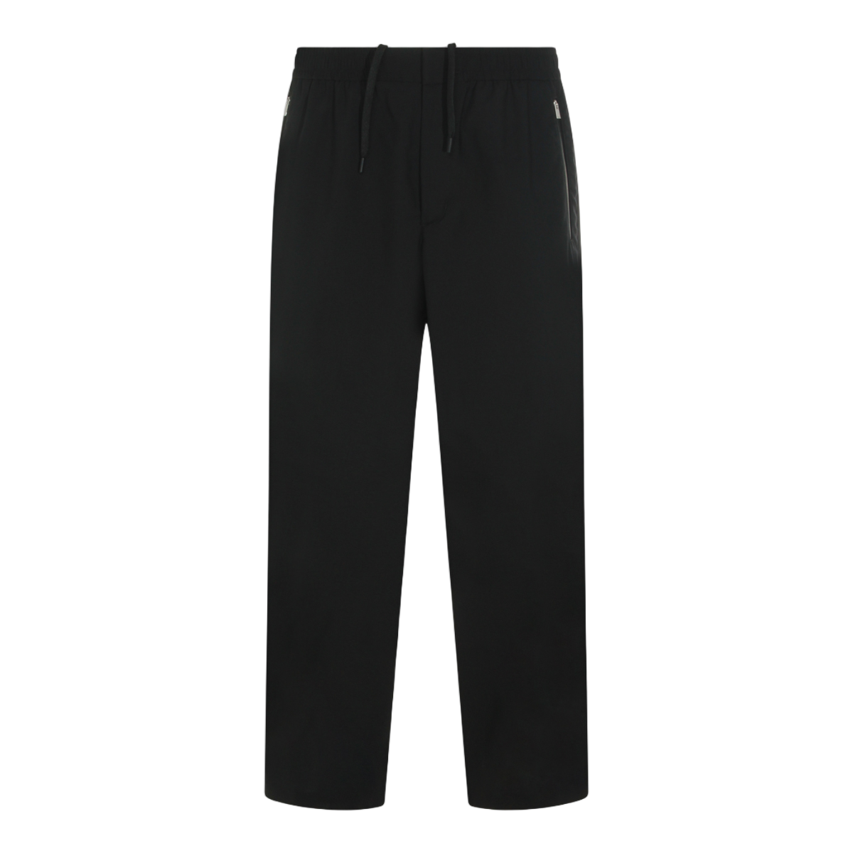 Herno Straight-Leg Trousers With Elastic Waistband And Zippered Pockets Zwart