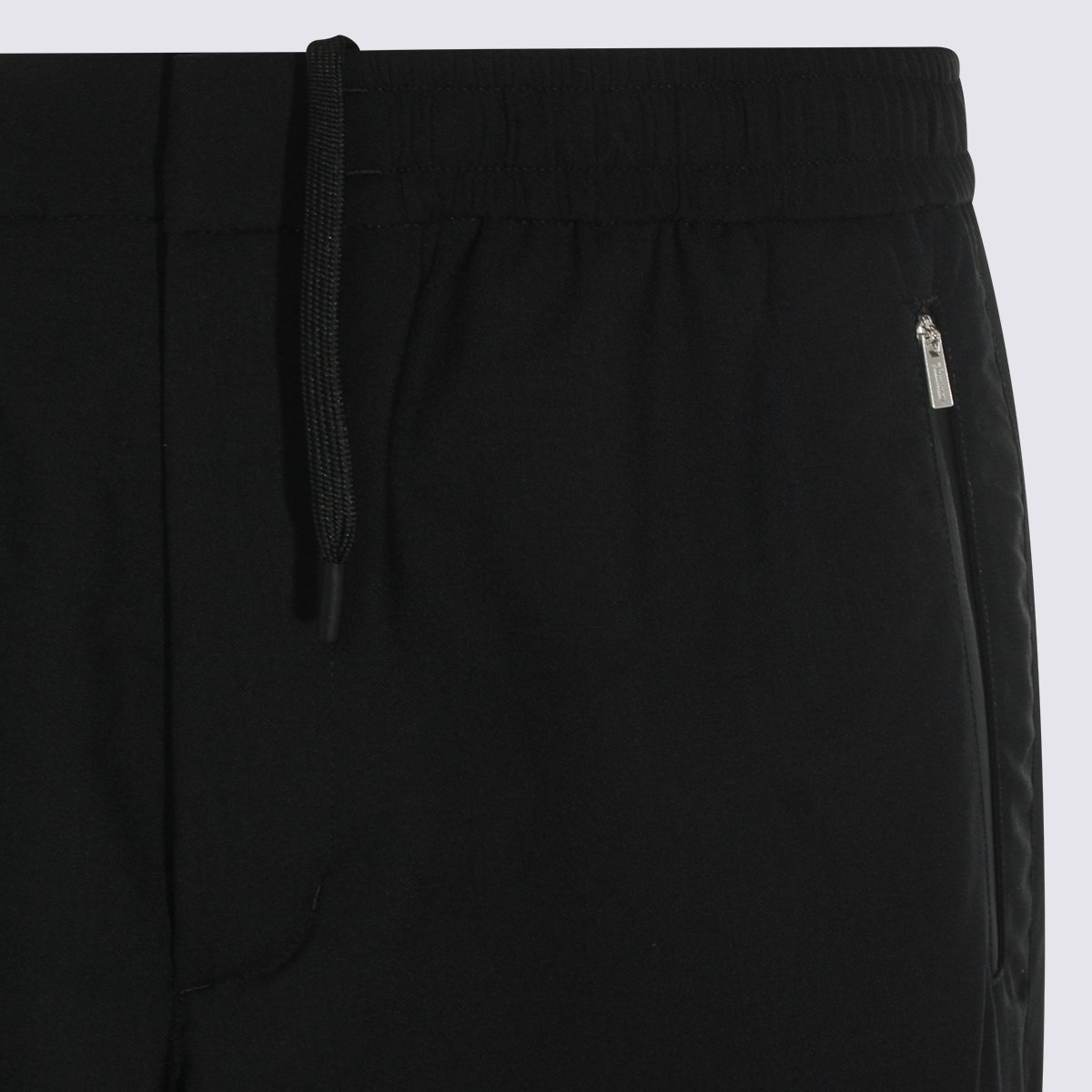 Herno Straight-Leg Trousers With Elastic Waistband And Zippered Pockets Zwart