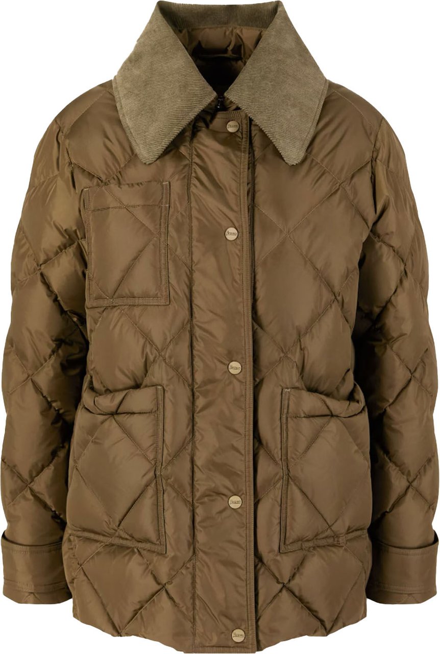 Herno QUILTED JACKET Army Green Groen