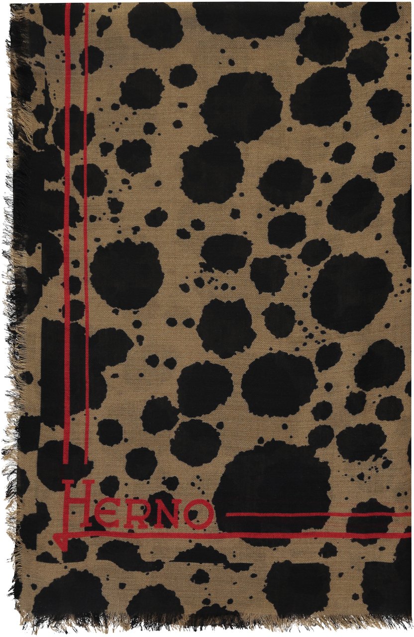 Herno Scarf in wool blend Zwart
