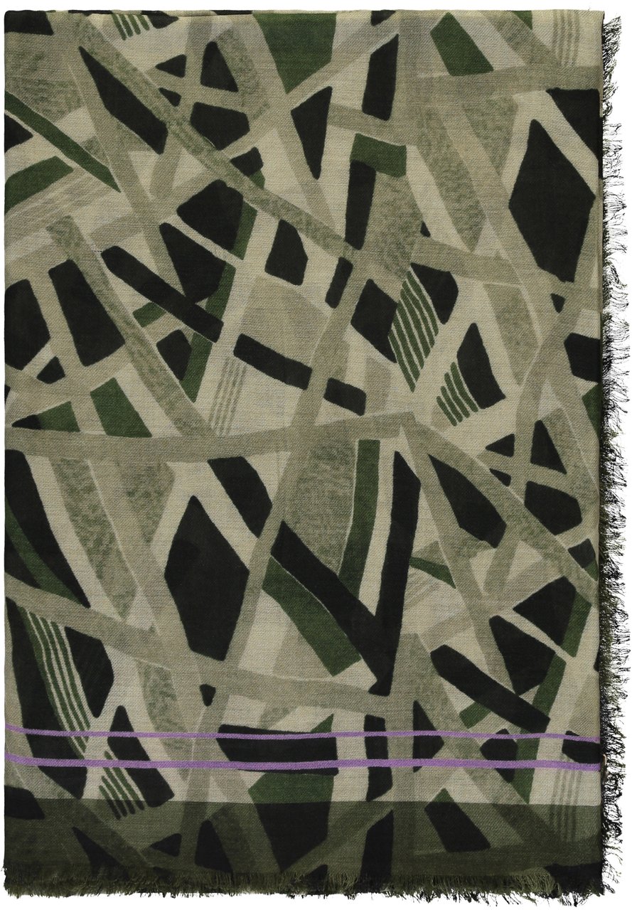 Herno Scarf in wool and silk Groen