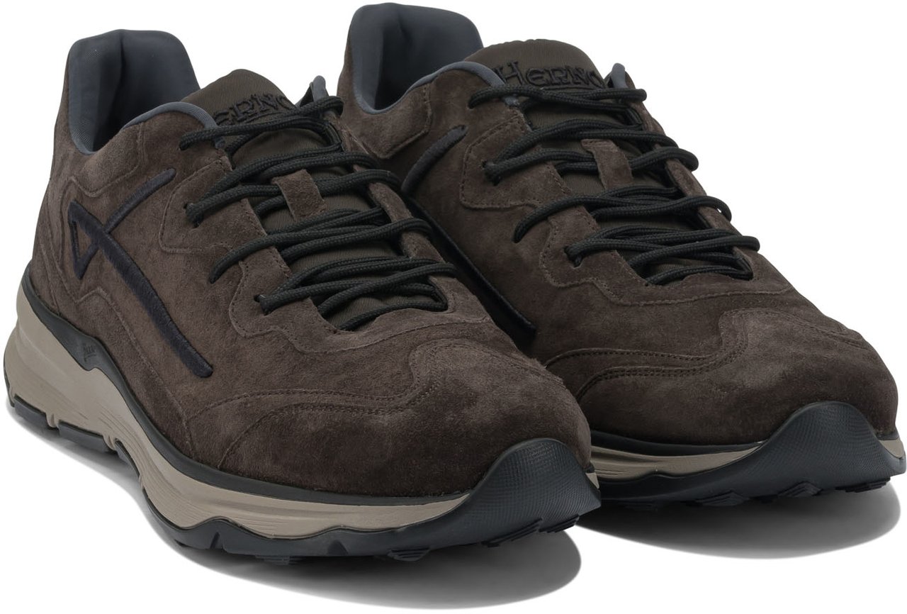 Herno "Running" suede sneakers Bruin