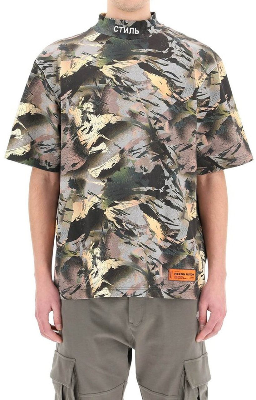 Heron Preston Camouflage Print T-shirt Groen