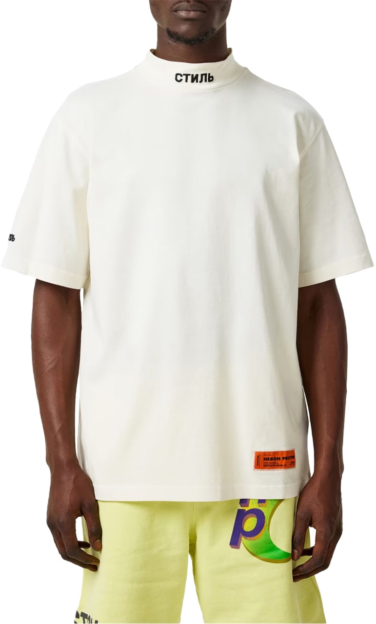 Heron Preston Ctnmb Logo Turtleneck T-shirt Wit