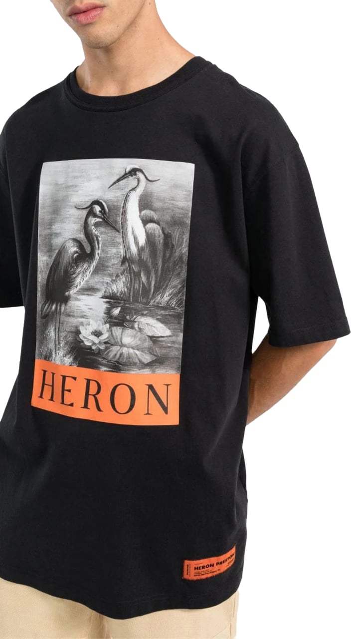 Heron Preston Os Heron Bw Logo Print T-shirt Zwart