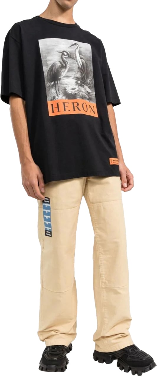 Heron Preston Os Heron Bw Logo Print T-shirt Zwart