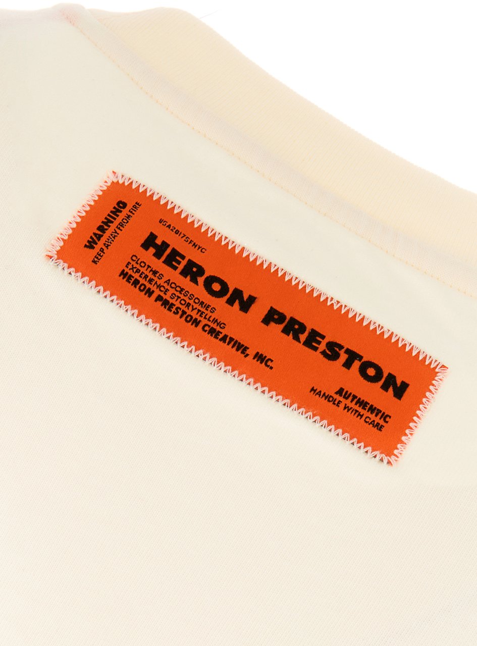 Heron Preston Heron Preston Ivory cotton oversize t-shirt Neutraal